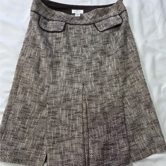 ANN TAYLOR LOFT 
Brown and Cream Tweed Skirt Set - Picture 7 of 14